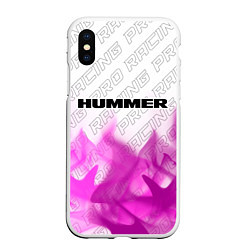 Чехол iPhone XS Max матовый Hummer pro racing: символ сверху, цвет: 3D-белый