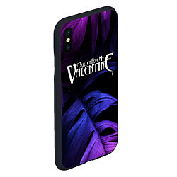 Чехол iPhone XS Max матовый Bullet For My Valentine neon monstera, цвет: 3D-черный — фото 2