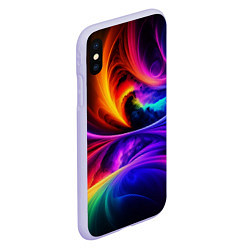 Чехол iPhone XS Max матовый Неоновая краска, цвет: 3D-светло-сиреневый — фото 2