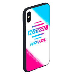 Чехол iPhone XS Max матовый Haval neon gradient style, цвет: 3D-черный — фото 2