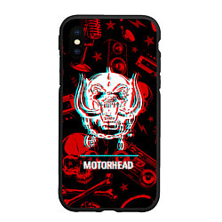 Чехол iPhone XS Max матовый Motorhead rock glitch