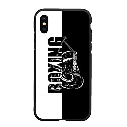 Чехол iPhone XS Max матовый Boxing чёрно-белое, цвет: 3D-черный