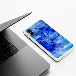 Чехол iPhone XS Max матовый Геометрическое цунами, цвет: 3D-белый — фото 2