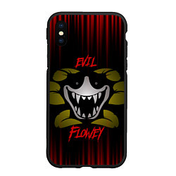 Чехол iPhone XS Max матовый Undertale - evil flowey, цвет: 3D-черный