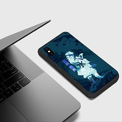 Чехол iPhone XS Max матовый Kimetsu no Yaiba Гию Томиока и волны, цвет: 3D-черный — фото 2