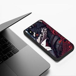 Чехол iPhone XS Max матовый Волк в полнолуние, цвет: 3D-черный — фото 2