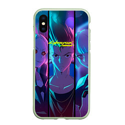 Чехол iPhone XS Max матовый Дэвид Мартинес Cyberpunk Edgerunners, цвет: 3D-салатовый