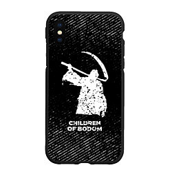 Чехол iPhone XS Max матовый Children of Bodom с потертостями на темном фоне