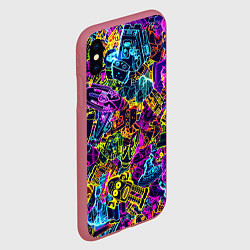 Чехол iPhone XS Max матовый Робототехника, цвет: 3D-малиновый — фото 2