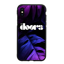 Чехол iPhone XS Max матовый The Doors neon monstera