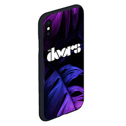 Чехол iPhone XS Max матовый The Doors neon monstera, цвет: 3D-черный — фото 2