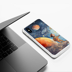 Чехол iPhone XS Max матовый Инопланетный пейзаж: арт нейросети, цвет: 3D-белый — фото 2