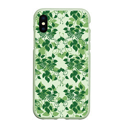 Чехол iPhone XS Max матовый Green nature, цвет: 3D-салатовый