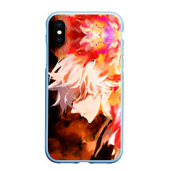 Чехол iPhone XS Max матовый Габимару в цветном огне, цвет: 3D-голубой