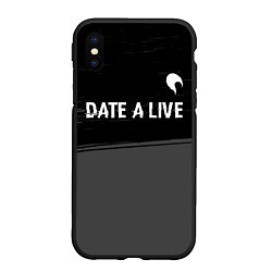 Чехол iPhone XS Max матовый Date A Live glitch на темном фоне: символ сверху, цвет: 3D-черный
