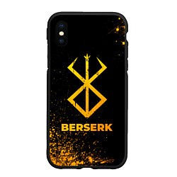 Чехол iPhone XS Max матовый Berserk - gold gradient
