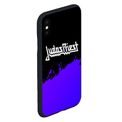 Чехол iPhone XS Max матовый Judas Priest purple grunge, цвет: 3D-черный — фото 2