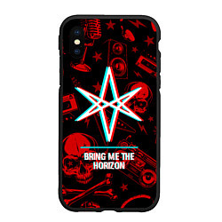 Чехол iPhone XS Max матовый Bring Me the Horizon rock glitch