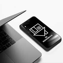 Чехол iPhone XS Max матовый The Neighbourhood glitch на темном фоне, цвет: 3D-черный — фото 2