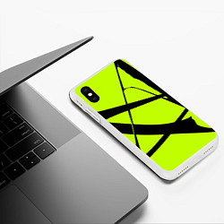 Чехол iPhone XS Max матовый Звезда - лаймовый и черный - Хуф и Ся - дополнение, цвет: 3D-белый — фото 2