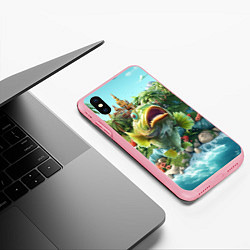 Чехол iPhone XS Max матовый Карп в полете, цвет: 3D-баблгам — фото 2