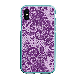 Чехол iPhone XS Max матовый Фиолетовая фантазия, цвет: 3D-мятный