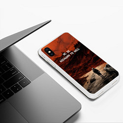 Чехол iPhone XS Max матовый AC DC Highway to hell, цвет: 3D-белый — фото 2