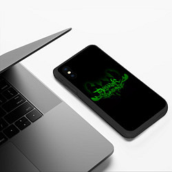 Чехол iPhone XS Max матовый Metalocalypse Dethklok green, цвет: 3D-черный — фото 2
