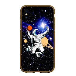 Чехол iPhone XS Max матовый Космический баскетбол