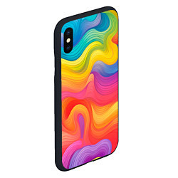 Чехол iPhone XS Max матовый Красочные разливы, цвет: 3D-черный — фото 2