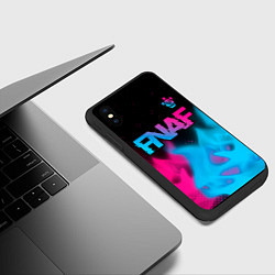 Чехол iPhone XS Max матовый FNAF - neon gradient: символ сверху, цвет: 3D-черный — фото 2