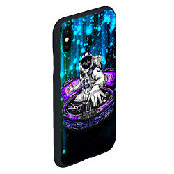 Чехол iPhone XS Max матовый Space DJ - neon starfall, цвет: 3D-черный — фото 2