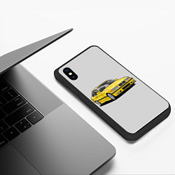 Чехол iPhone XS Max матовый Желтая бмв, цвет: 3D-черный — фото 2