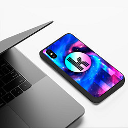 Чехол iPhone XS Max матовый The Killers неоновый космос, цвет: 3D-черный — фото 2