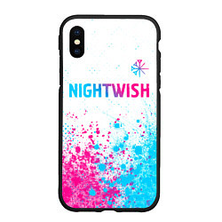 Чехол iPhone XS Max матовый Nightwish neon gradient style: символ сверху