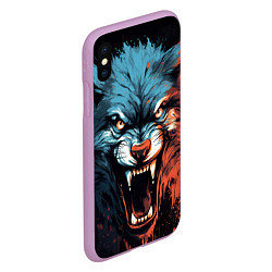 Чехол iPhone XS Max матовый Fantasy wolf, цвет: 3D-сиреневый — фото 2