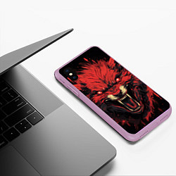 Чехол iPhone XS Max матовый Red wolf, цвет: 3D-сиреневый — фото 2