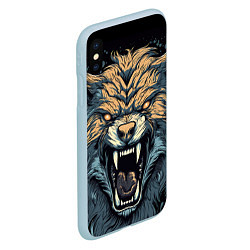 Чехол iPhone XS Max матовый Серый волк, цвет: 3D-голубой — фото 2