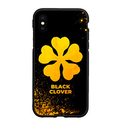Чехол iPhone XS Max матовый Black Clover - gold gradient, цвет: 3D-черный