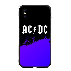 Чехол iPhone XS Max матовый AC DC purple grunge