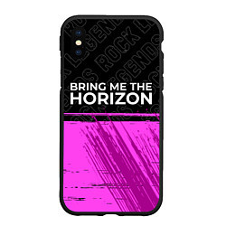 Чехол iPhone XS Max матовый Bring Me the Horizon rock legends: символ сверху, цвет: 3D-черный