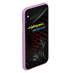 Чехол iPhone XS Max матовый Cyberpunk 2077 phantom liberty, цвет: 3D-сиреневый — фото 2