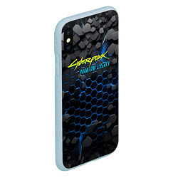 Чехол iPhone XS Max матовый Cyberpunk 2077 phantom liberty blue, цвет: 3D-голубой — фото 2