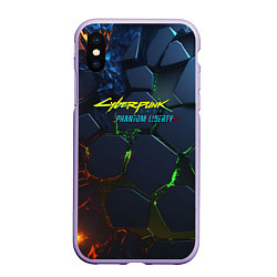 Чехол iPhone XS Max матовый Cyberpunk 2077 phantom liberty logo