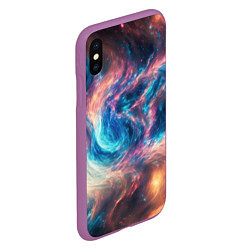 Чехол iPhone XS Max матовый Космические узоры необычные, цвет: 3D-фиолетовый — фото 2