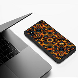 Чехол iPhone XS Max матовый Красочные переливы, цвет: 3D-черный — фото 2