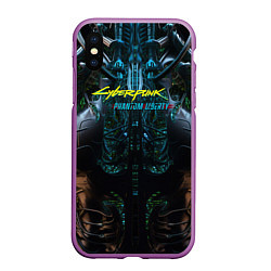 Чехол iPhone XS Max матовый Cyberpunk 2077 phantom liberty cyborg