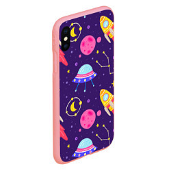 Чехол iPhone XS Max матовый Космическая тема паттерн, цвет: 3D-баблгам — фото 2