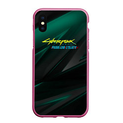 Чехол iPhone XS Max матовый Cyberpunk 2077 phantom liberty dark logo