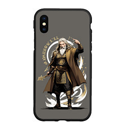 Чехол iPhone XS Max матовый Бог Odin - мифы древних славян, цвет: 3D-черный